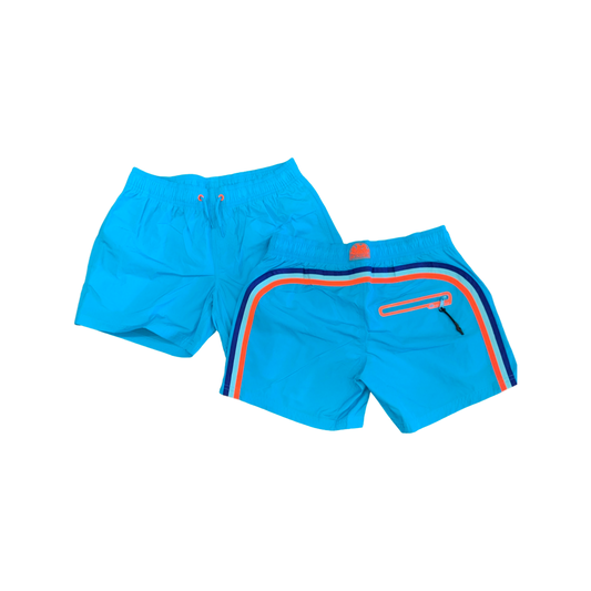 Sundek Boys Neon Blue With Blue White And Orange Trunk