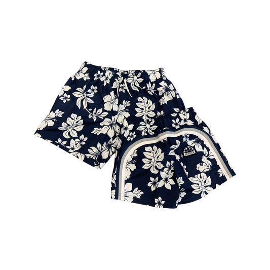 Sundek Boys Navy With White Flowers Trunk