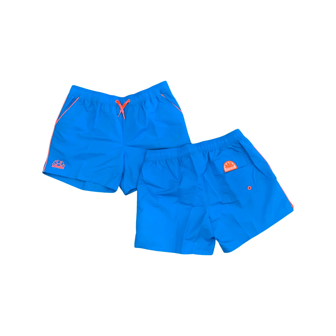 Sundek Boys Neon Blue With Orange Piping Trunk