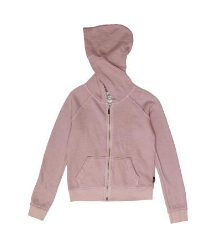 T2Love Rose Long Sleeves Hooded Zip with Raw Edge