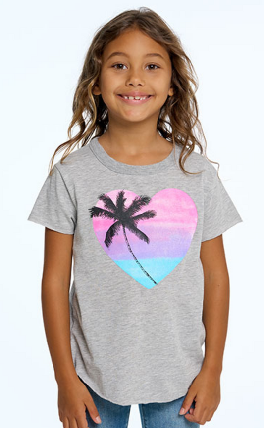 Chaser Girls Sunset Tree in Heart Tee