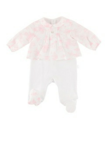 Purete Baby Girls White Pink Dress