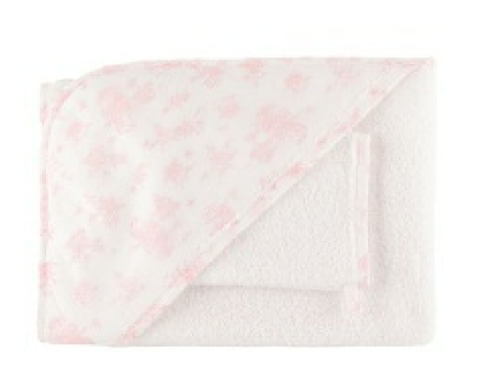 Purete Pink White Floral Baby Towel