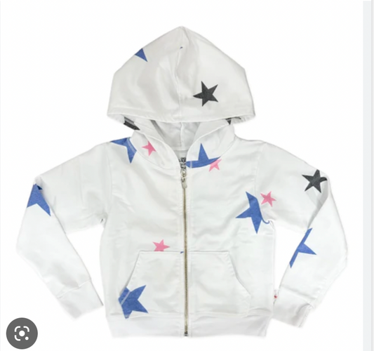 T2Love Multicolor Star Zip Up Sweatshirt