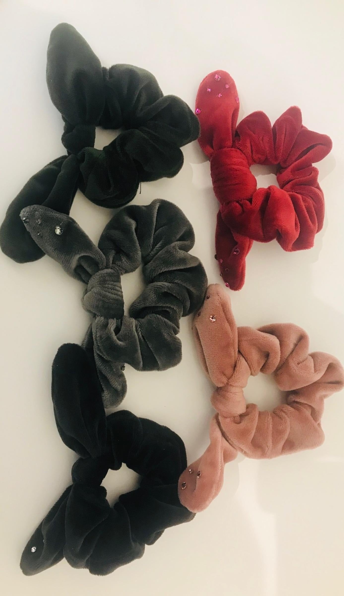 Bari Lynn No Stones Velour Scrunchies