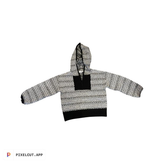 Central Park West Kids Black Fairisle Hoodie