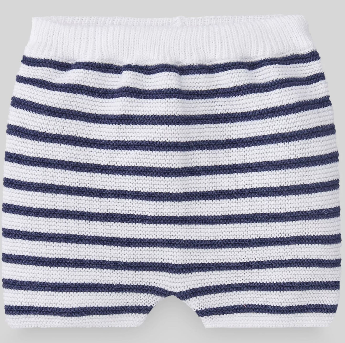 Paz Rodriguez Knit Navy Striped Shorts