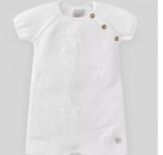 Paz Rodriguez White Star Newborn Romper