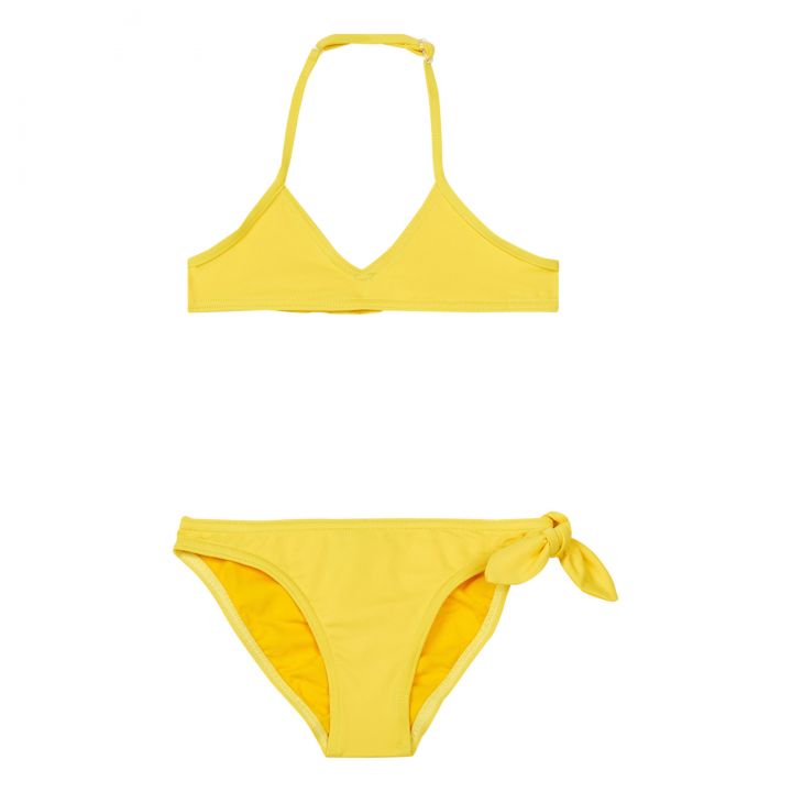 Bright yellow triangle bikini