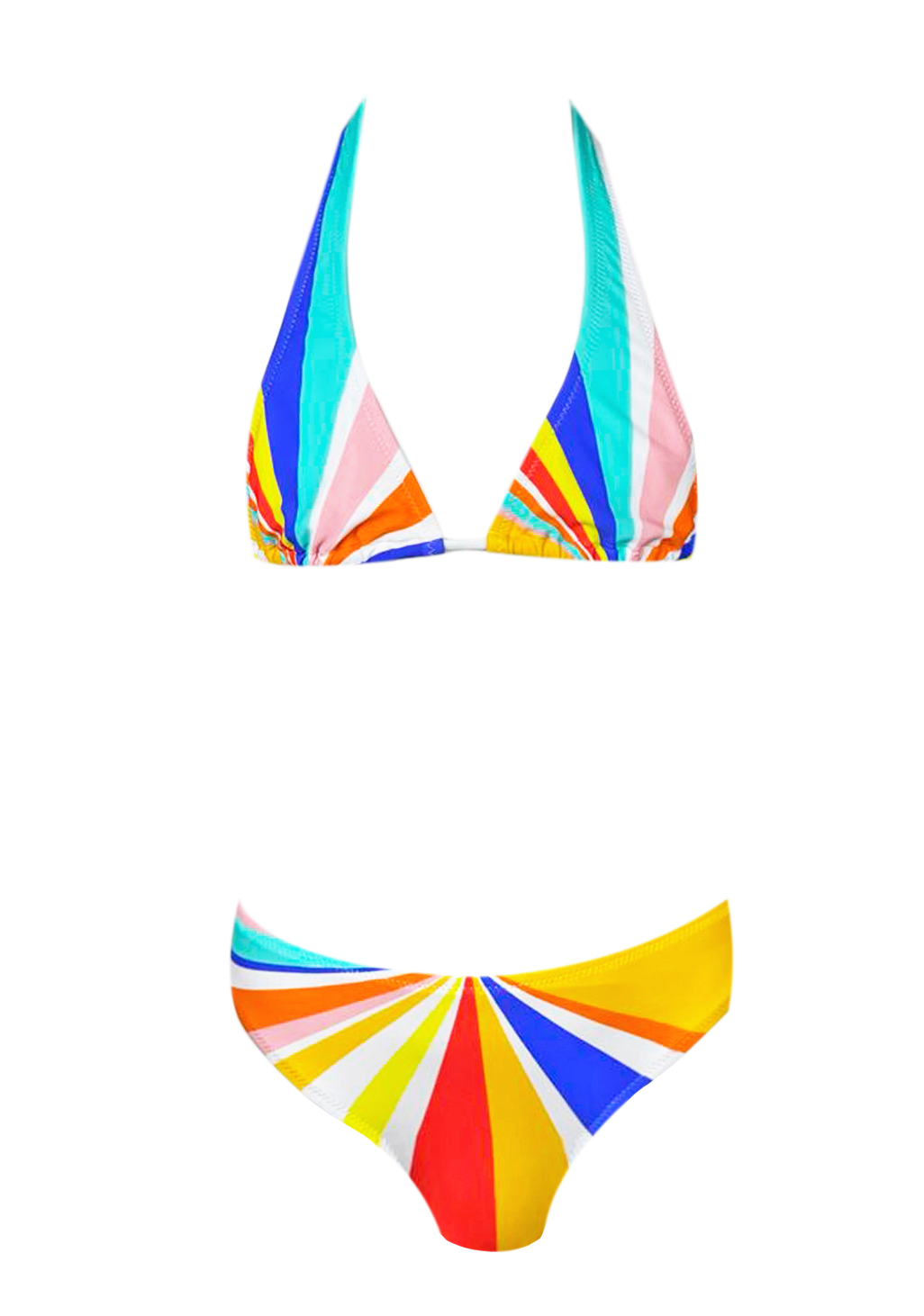 Nessi Byrd Multicolored Asymmetrical Print Triangle Bikini