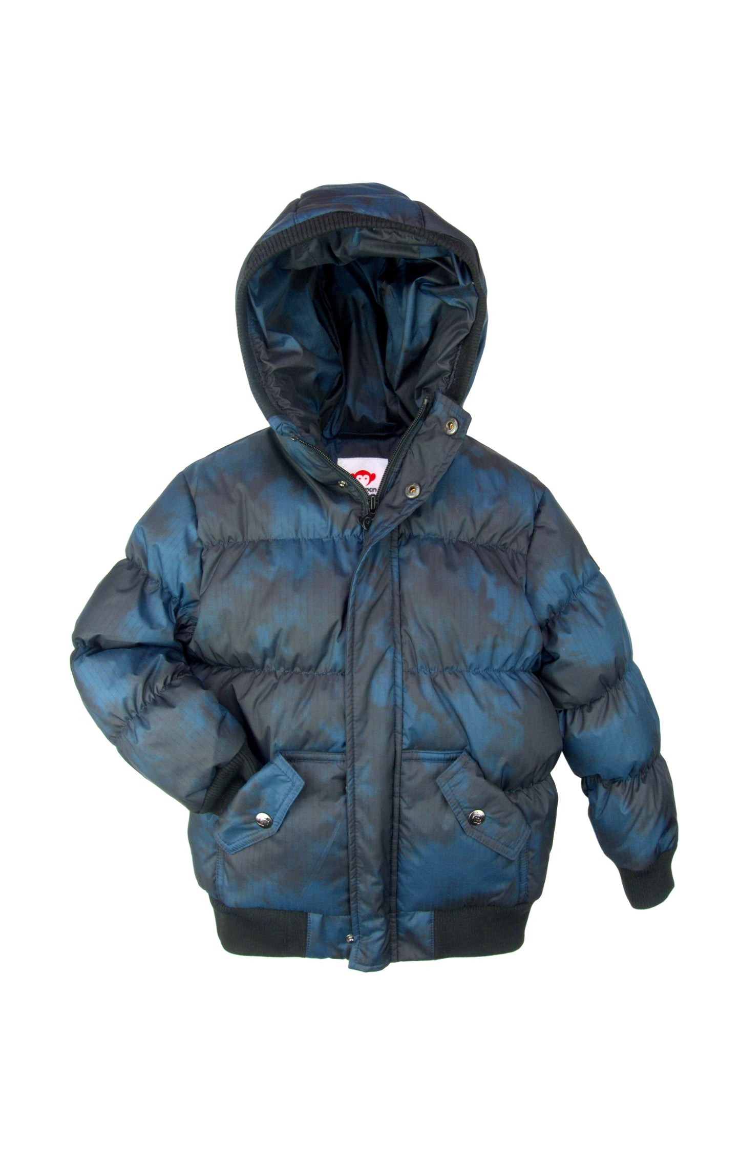 Appaman puffer winter jacket in blue camo