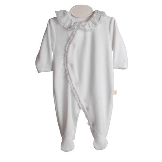 Baby GI White Interlock Footie with Lace